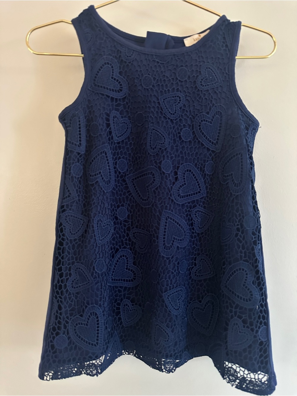 kate spade Girls Navy Heart Lace A-Line Dress